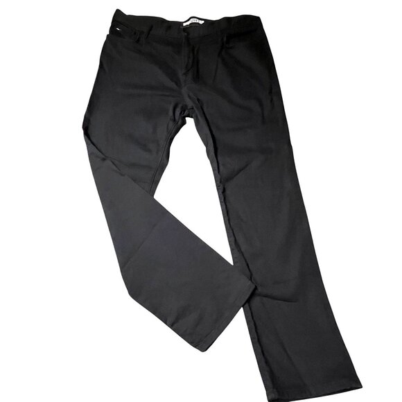Tommy Hilfiger Slim Fit Straight Leg Jeans Mens Sz 40X32 Black Stretch Denim - Picture 1 of 13